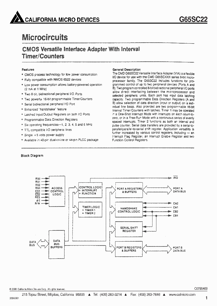 G65SC22_91745.PDF Datasheet