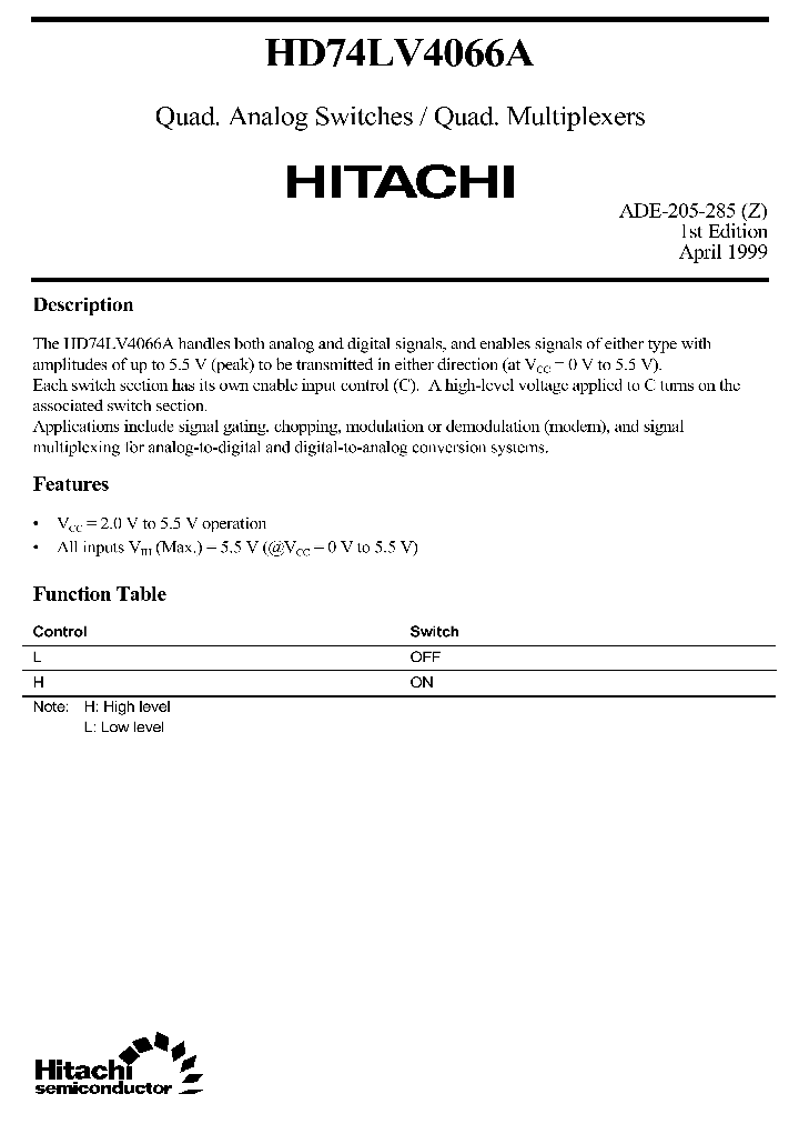 HD74LV4066A_195615.PDF Datasheet