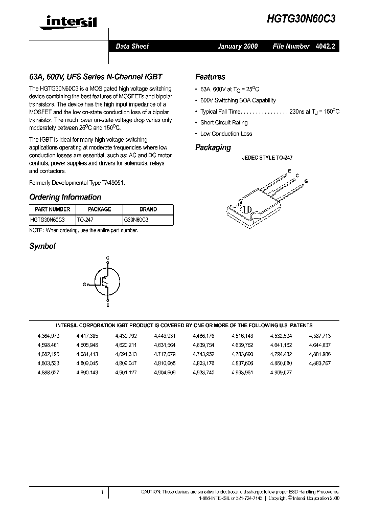 HGTG30N60C3_147706.PDF Datasheet
