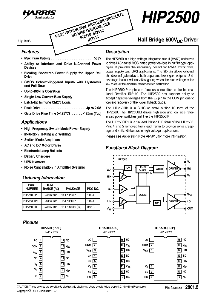 HIP2500_97025.PDF Datasheet