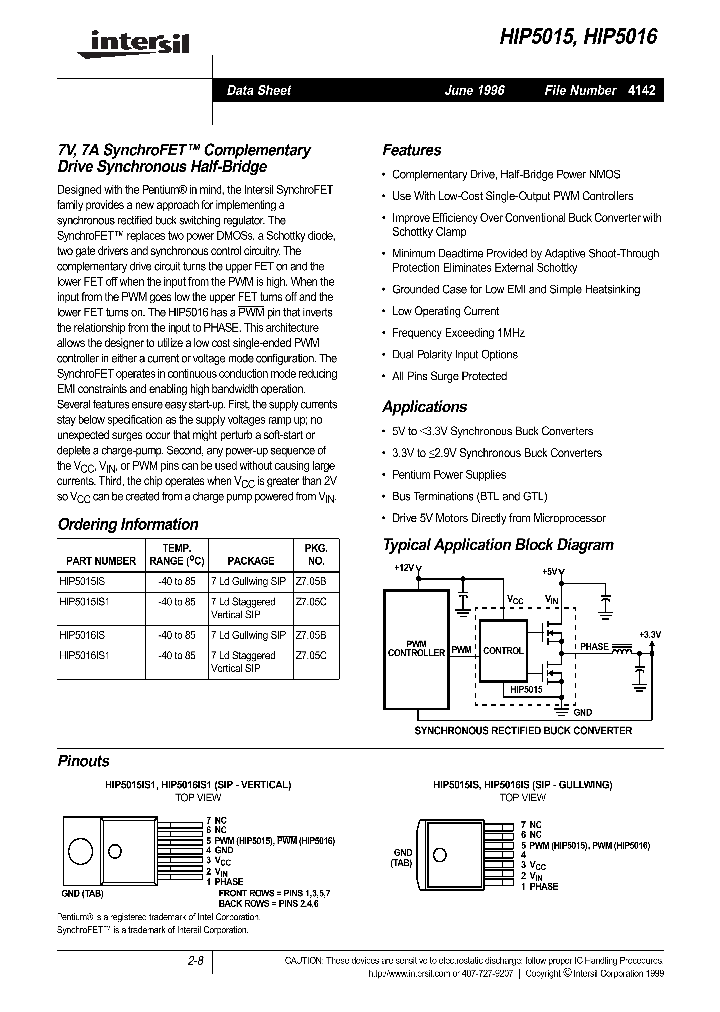 HIP5015_40938.PDF Datasheet