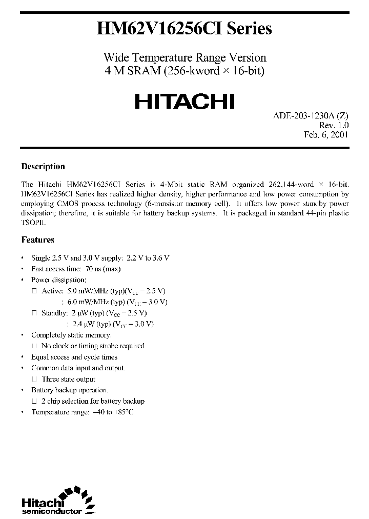 HM62V16256CI_102592.PDF Datasheet
