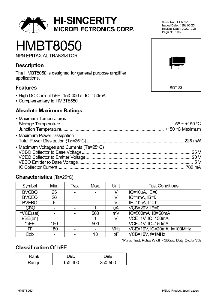 HMBT8050_4561.PDF Datasheet