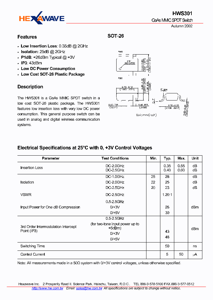 HWS301_52186.PDF Datasheet