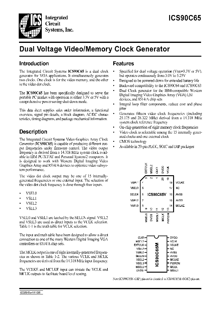 ICS90C65_104094.PDF Datasheet