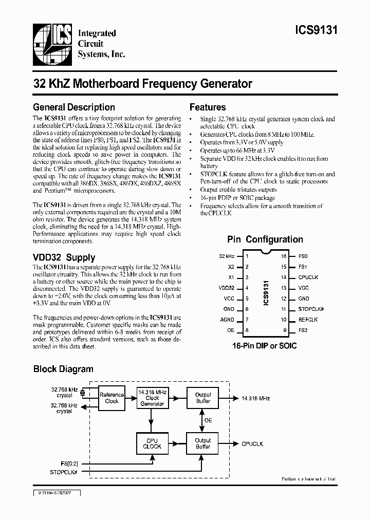 ICS9131_151557.PDF Datasheet
