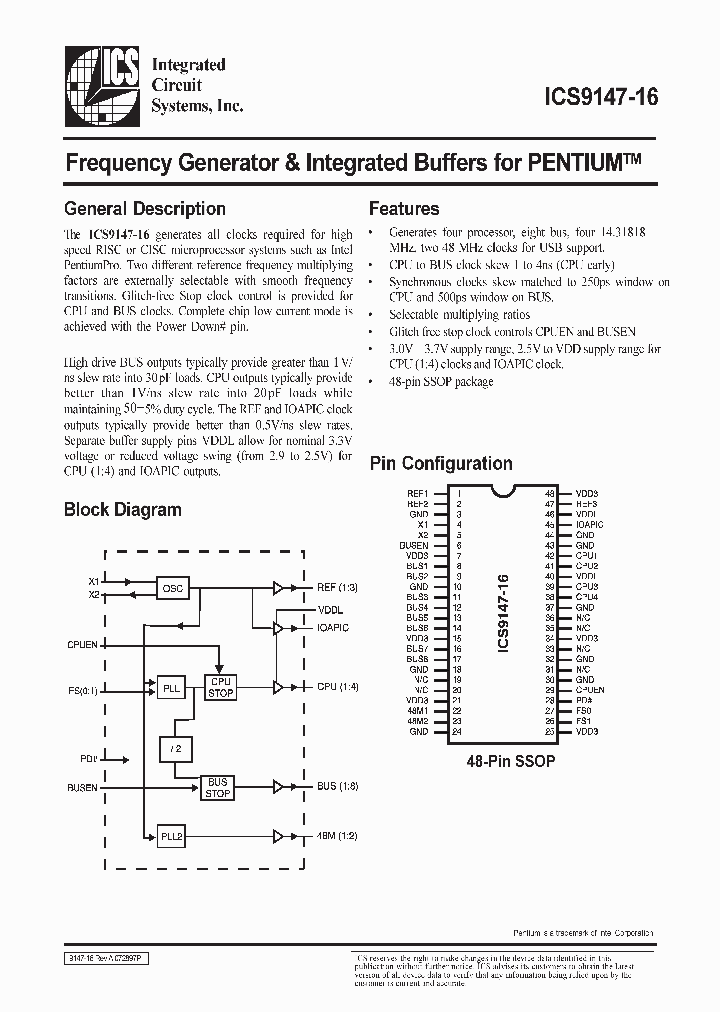 ICS9147-16_90811.PDF Datasheet