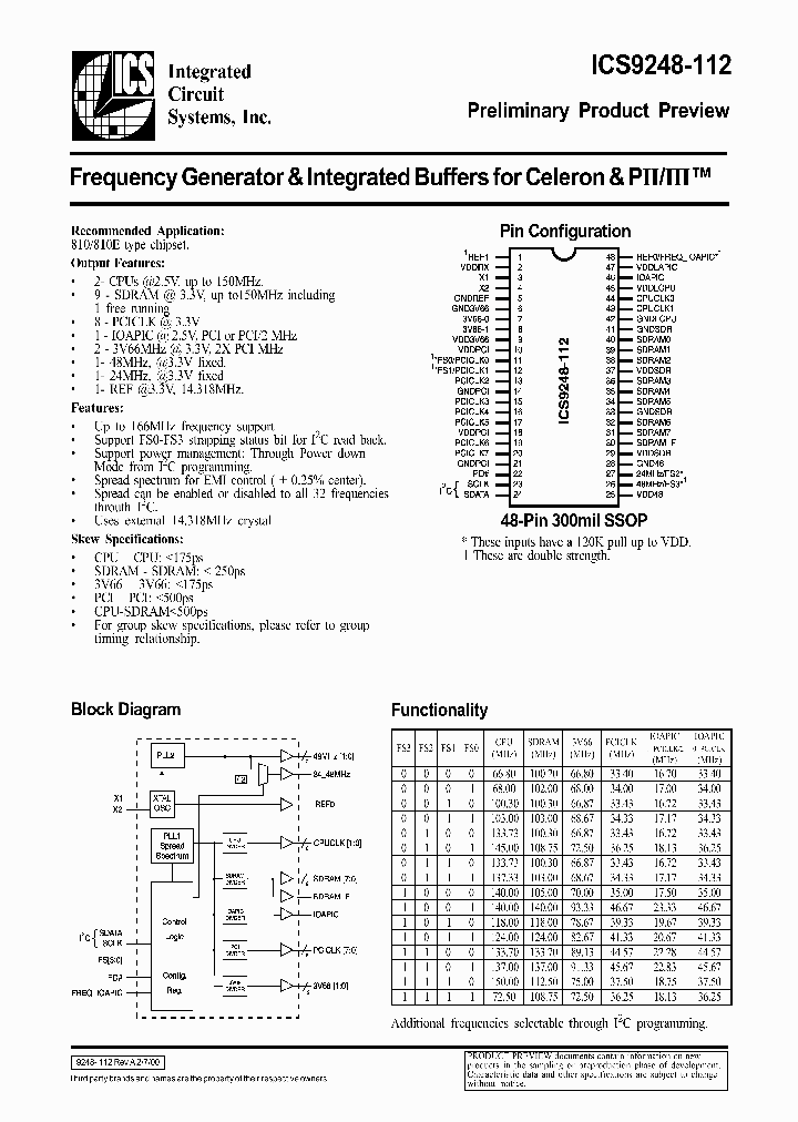 ICS9248-112_26356.PDF Datasheet
