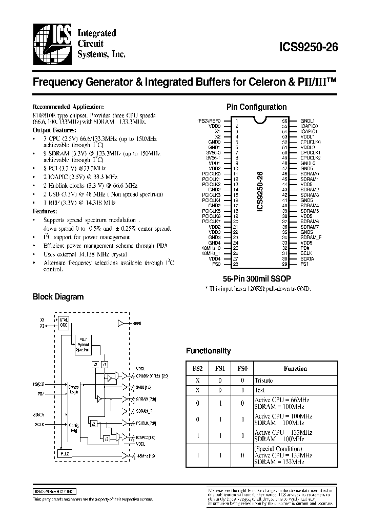 ICS9250-26_84362.PDF Datasheet
