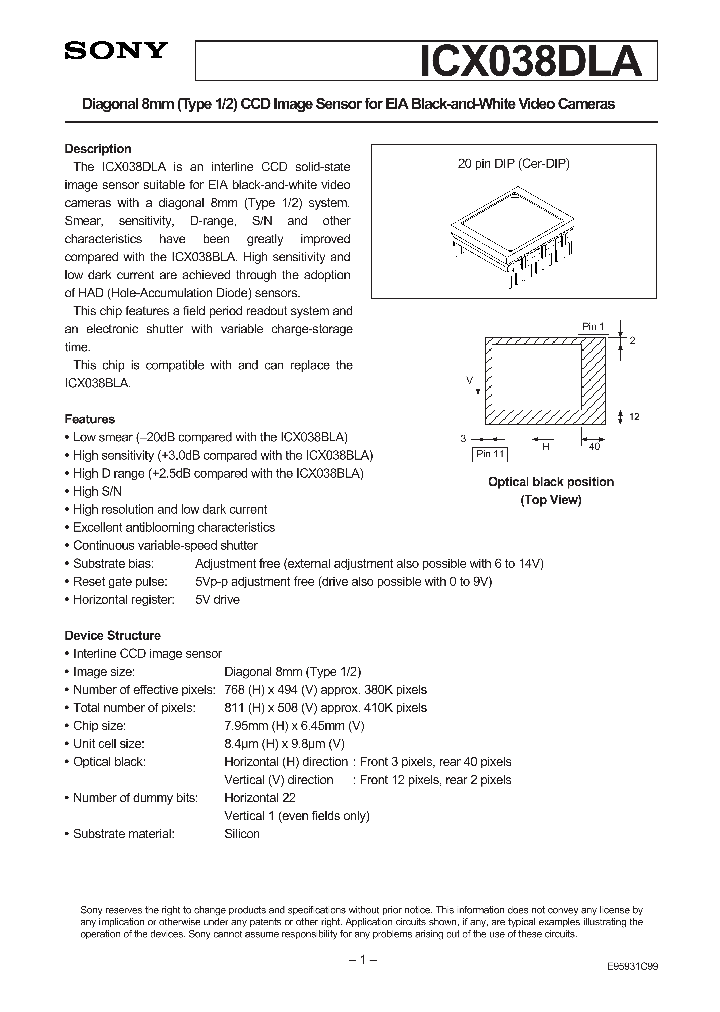 ICX038DLA_41088.PDF Datasheet