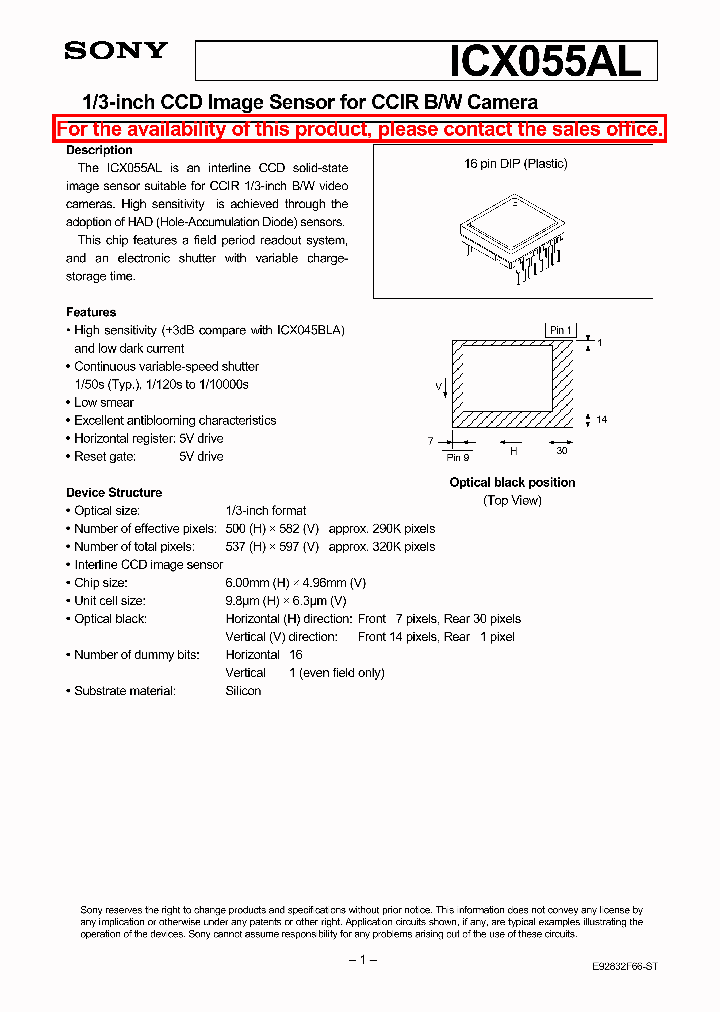 ICX055AL_41108.PDF Datasheet