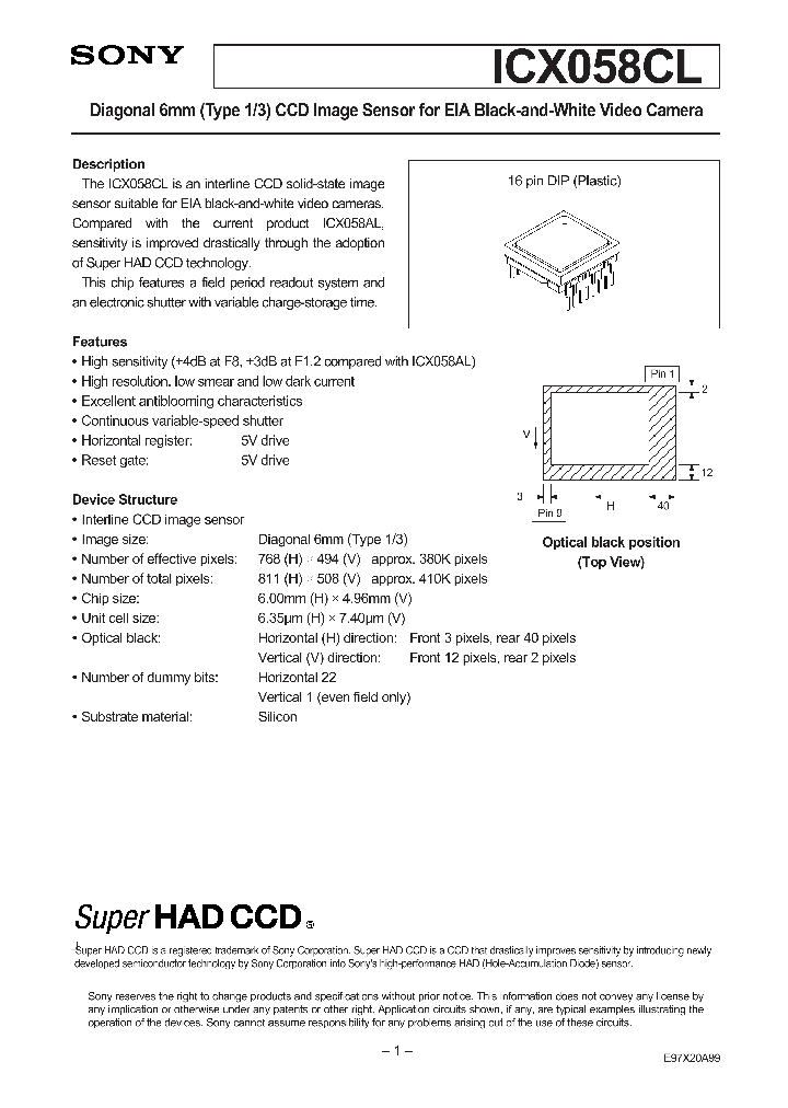 ICX058CL_41119.PDF Datasheet