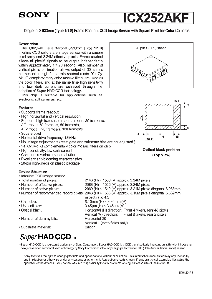 ICX252AKF_51474.PDF Datasheet