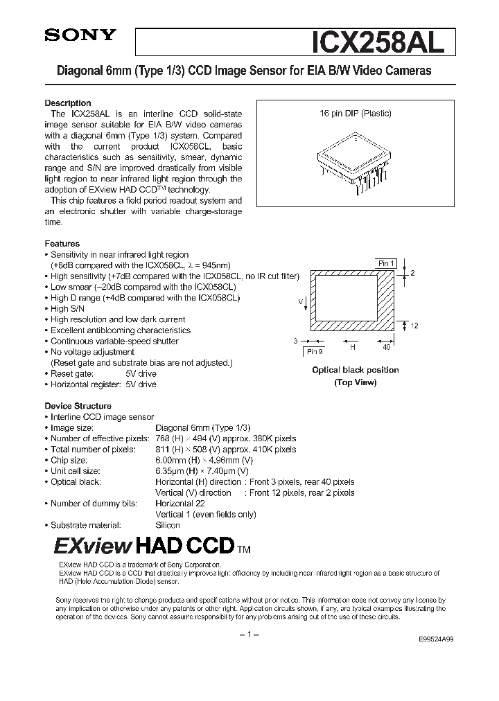 ICX258AL_51689.PDF Datasheet
