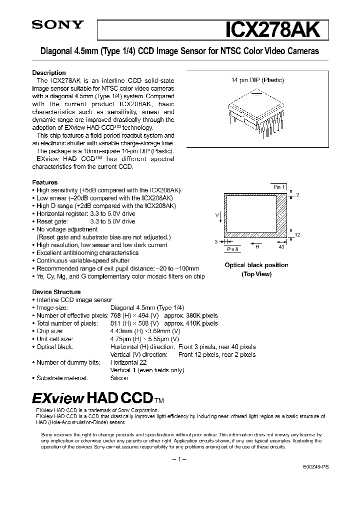ICX278AK_46538.PDF Datasheet