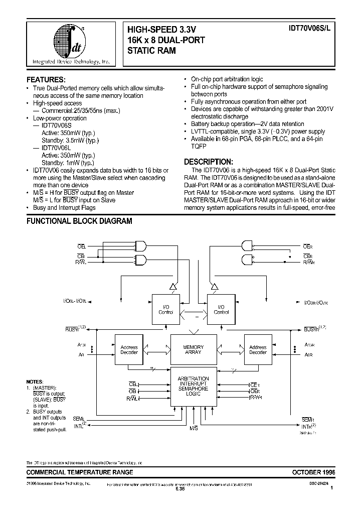 IDT70V06L_109487.PDF Datasheet