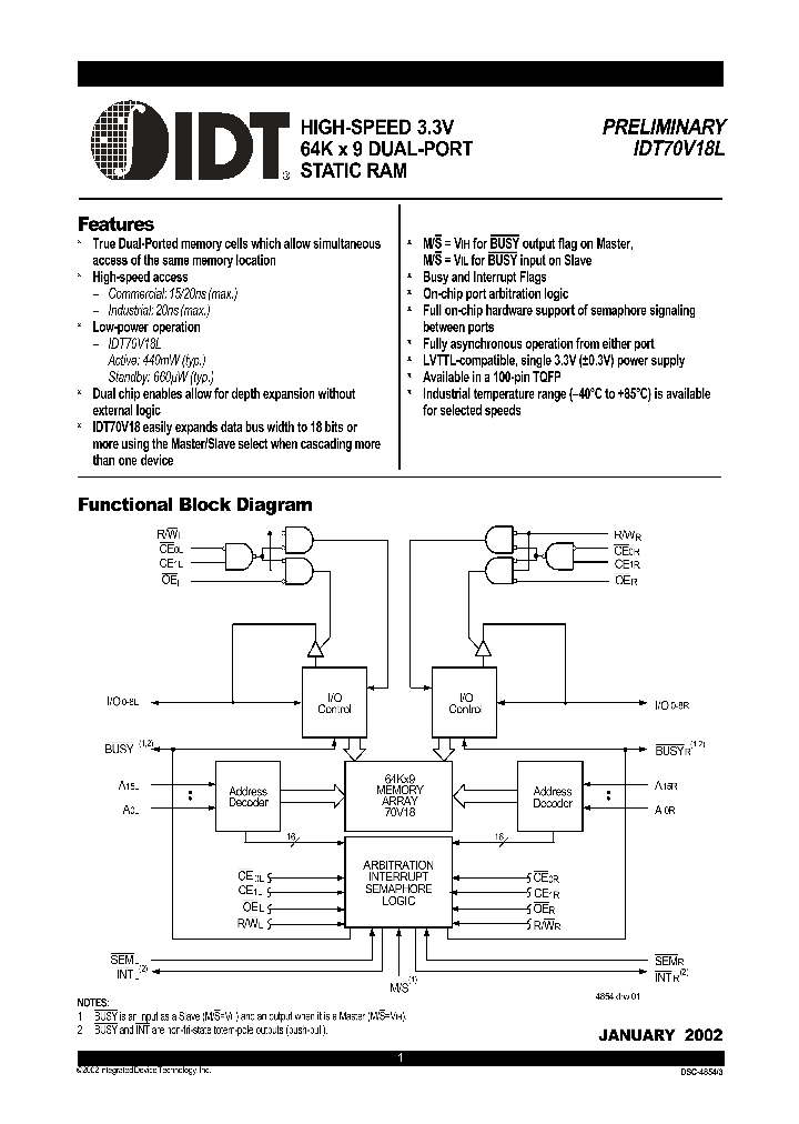 IDT70V18L_108985.PDF Datasheet