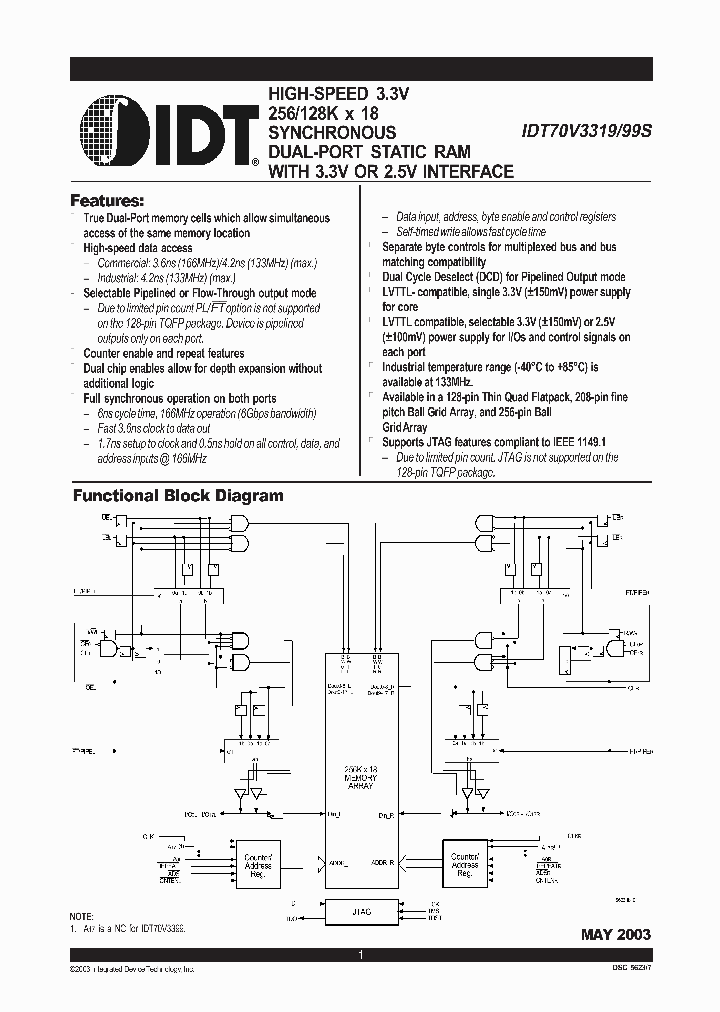 IDT70V3319_109552.PDF Datasheet