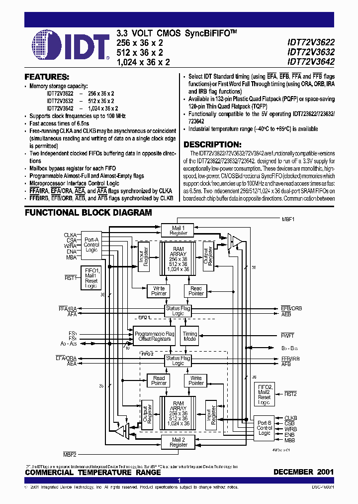 IDT72V3622_113191.PDF Datasheet