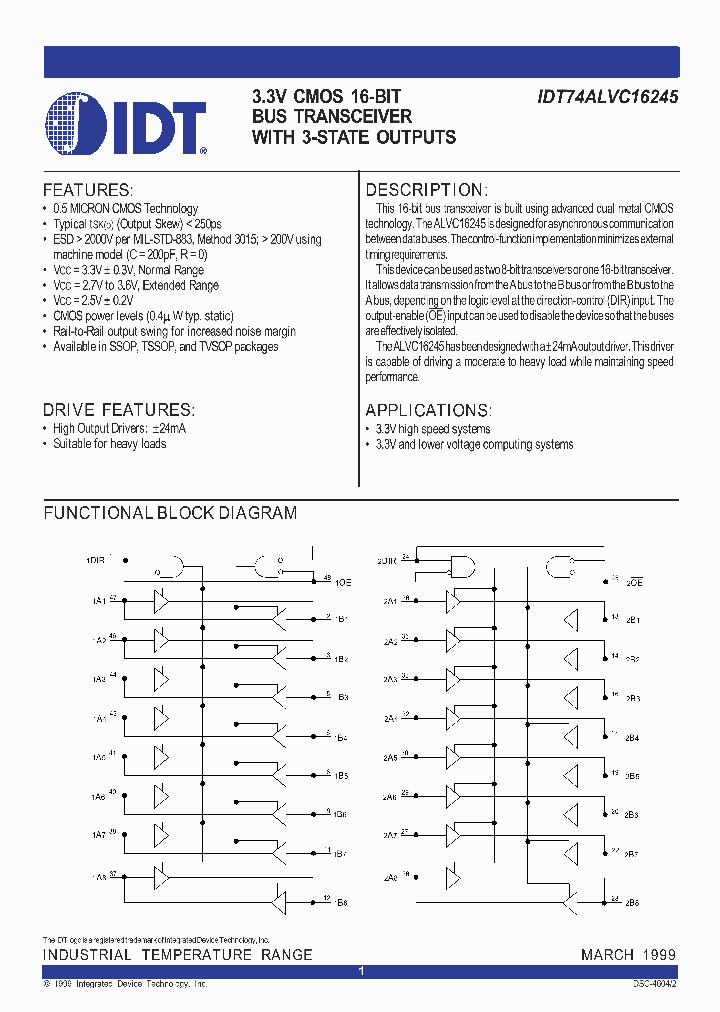 IDT74ALVC16245_172152.PDF Datasheet