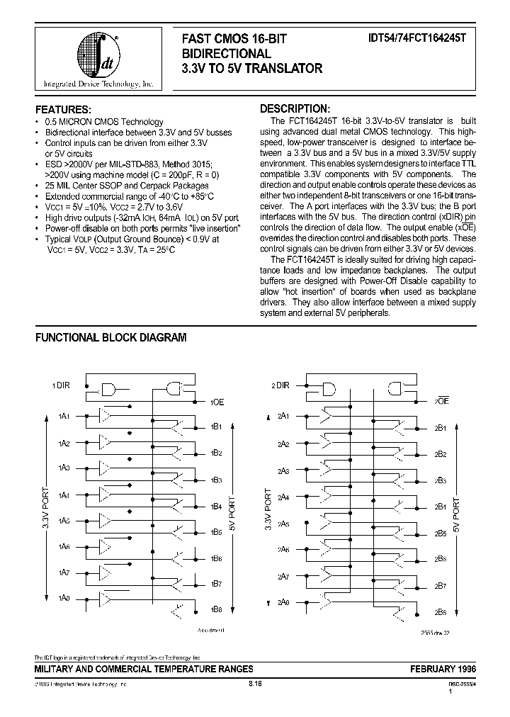 IDT74FCT164245T_184311.PDF Datasheet