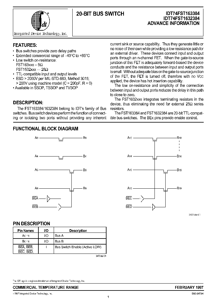 IDT74FST163384_146153.PDF Datasheet