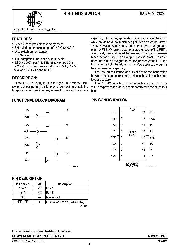 IDT74FST3125_171989.PDF Datasheet