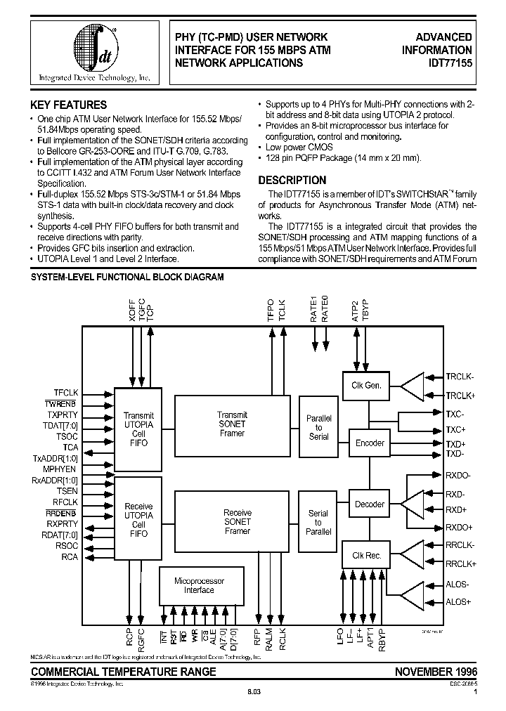 IDT77155_113238.PDF Datasheet