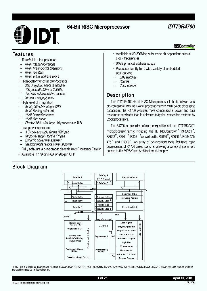 IDT79R4700_84698.PDF Datasheet