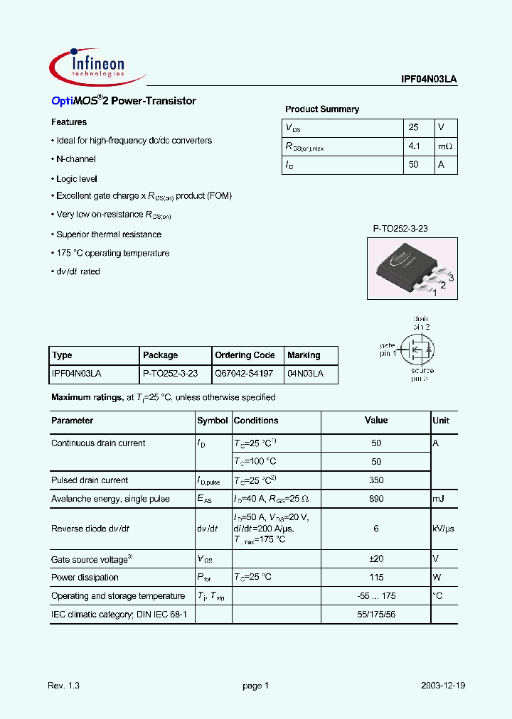 IPF04N03LA_121354.PDF Datasheet