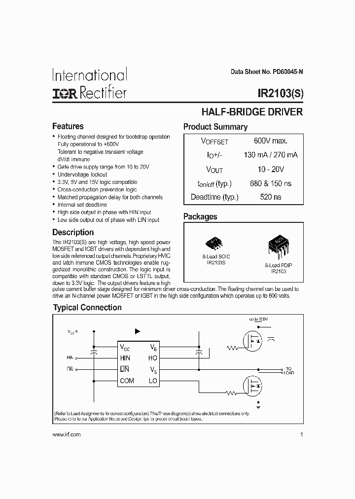 IR2103_26661.PDF Datasheet