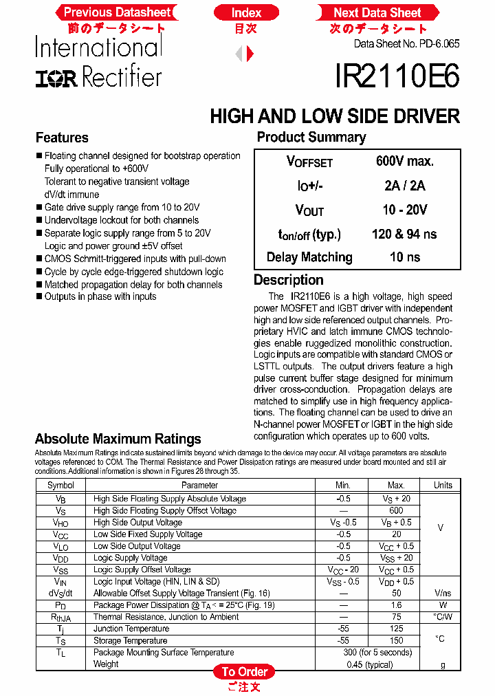IR2110E6_2608.PDF Datasheet