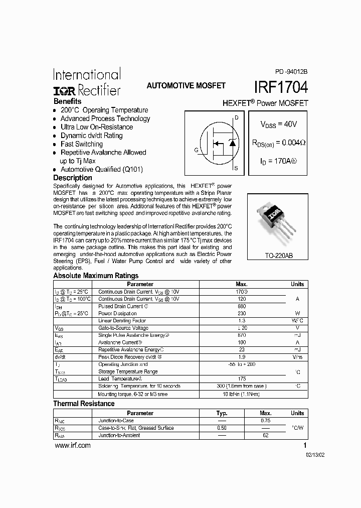 IRF1704_5768.PDF Datasheet