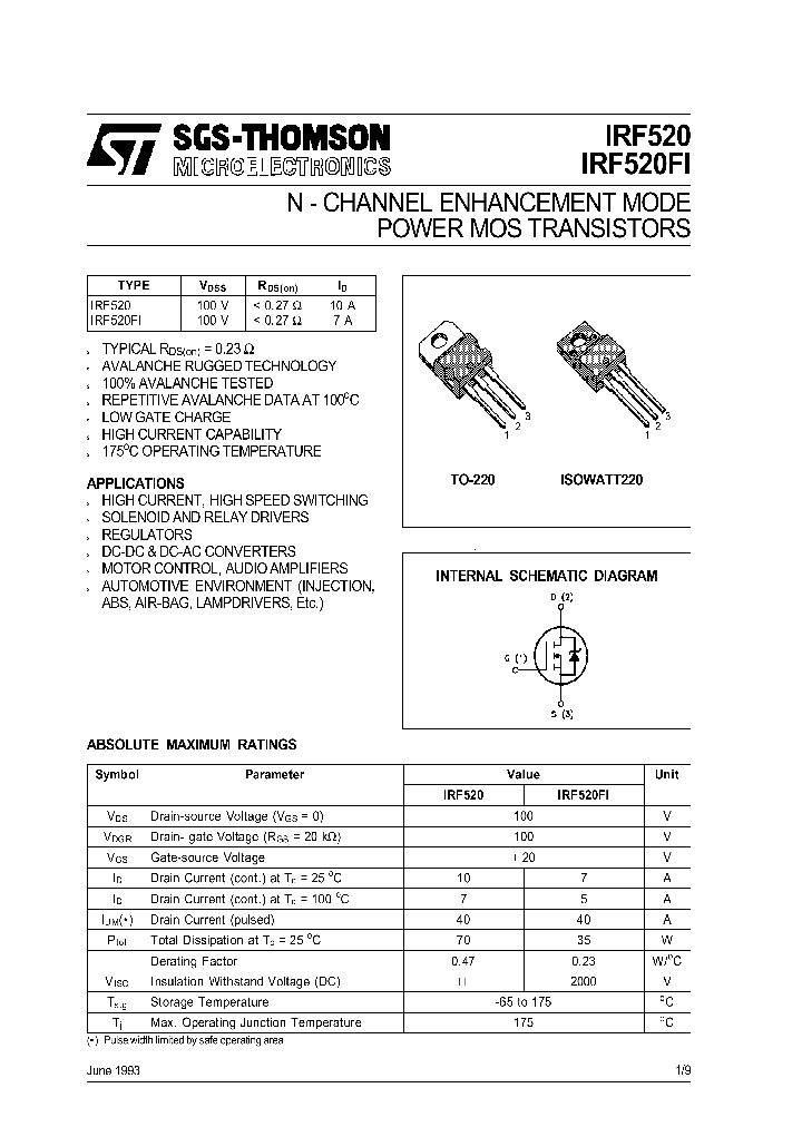 IRF520_148367.PDF Datasheet