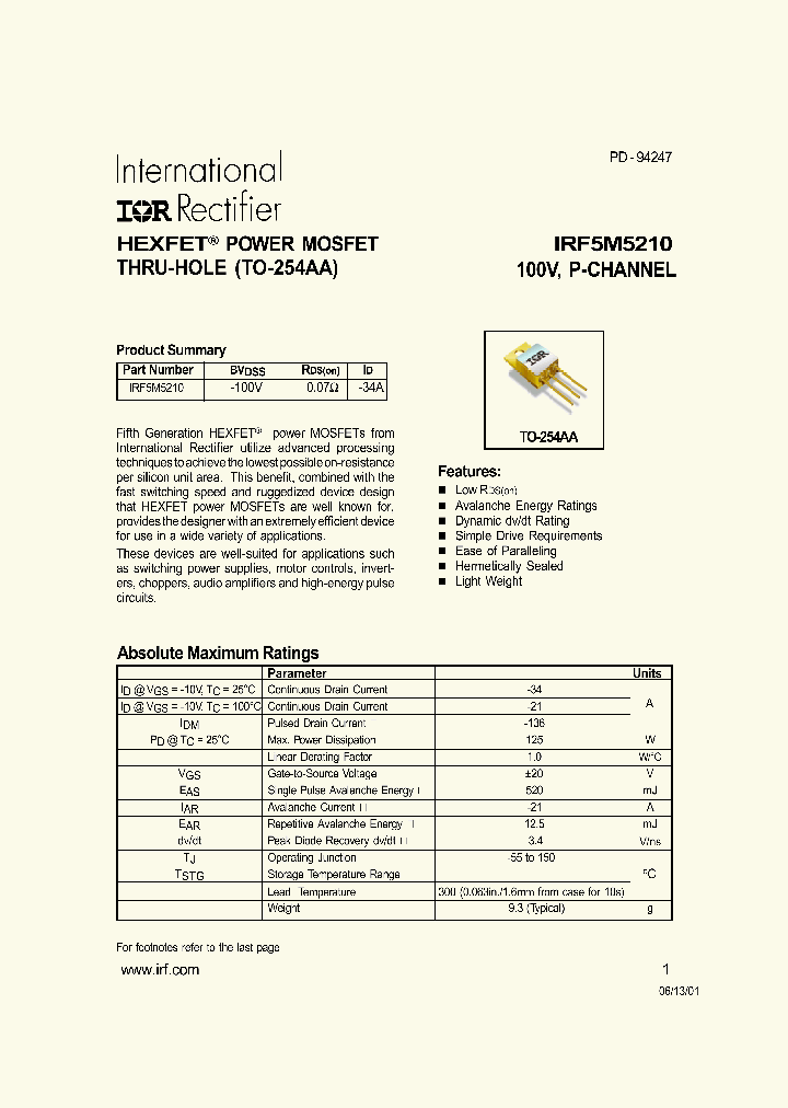 IRF5M5210_107404.PDF Datasheet