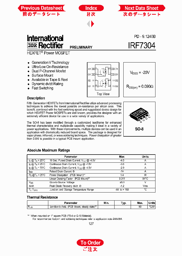 IRF7304_26824.PDF Datasheet