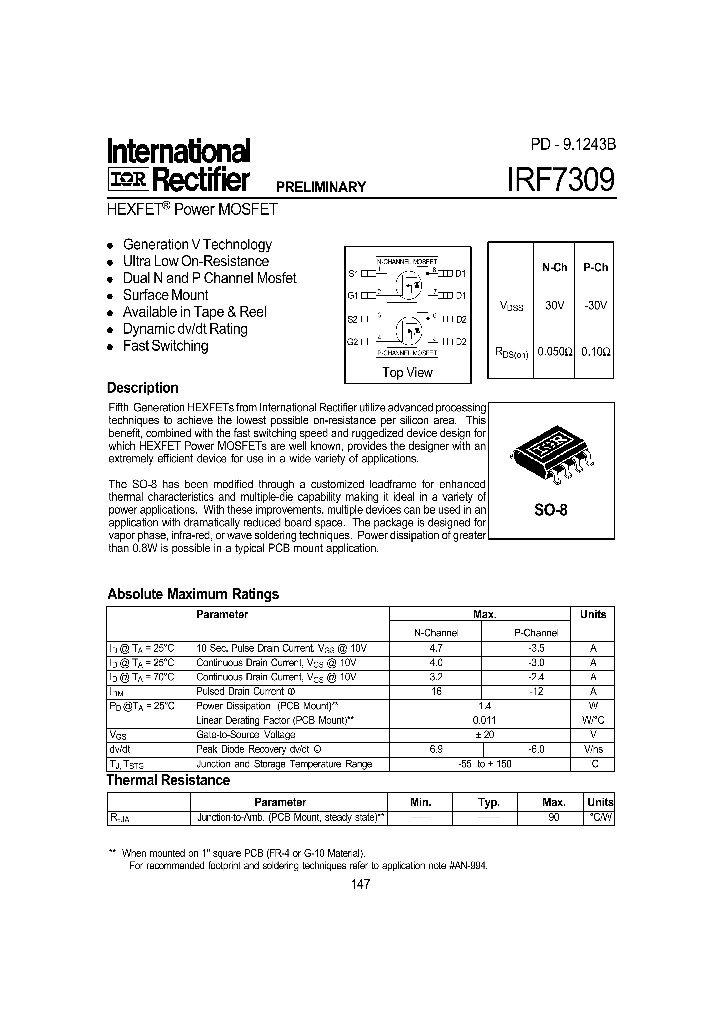 IRF7309_26827.PDF Datasheet