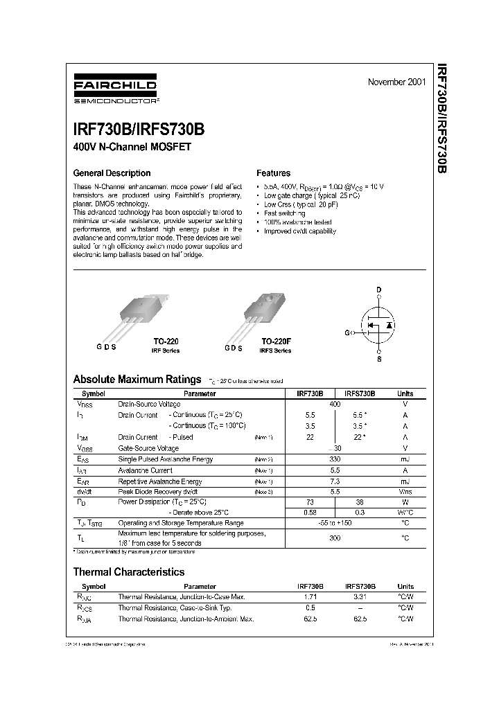 IRF730B_26830.PDF Datasheet