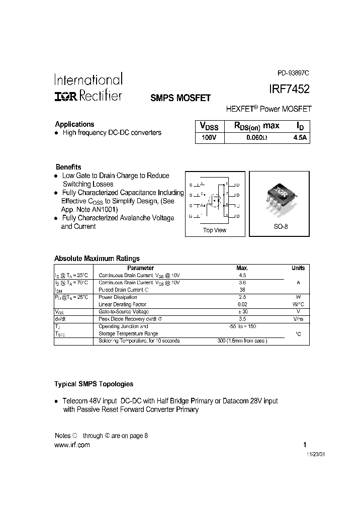 IRF7452_133798.PDF Datasheet