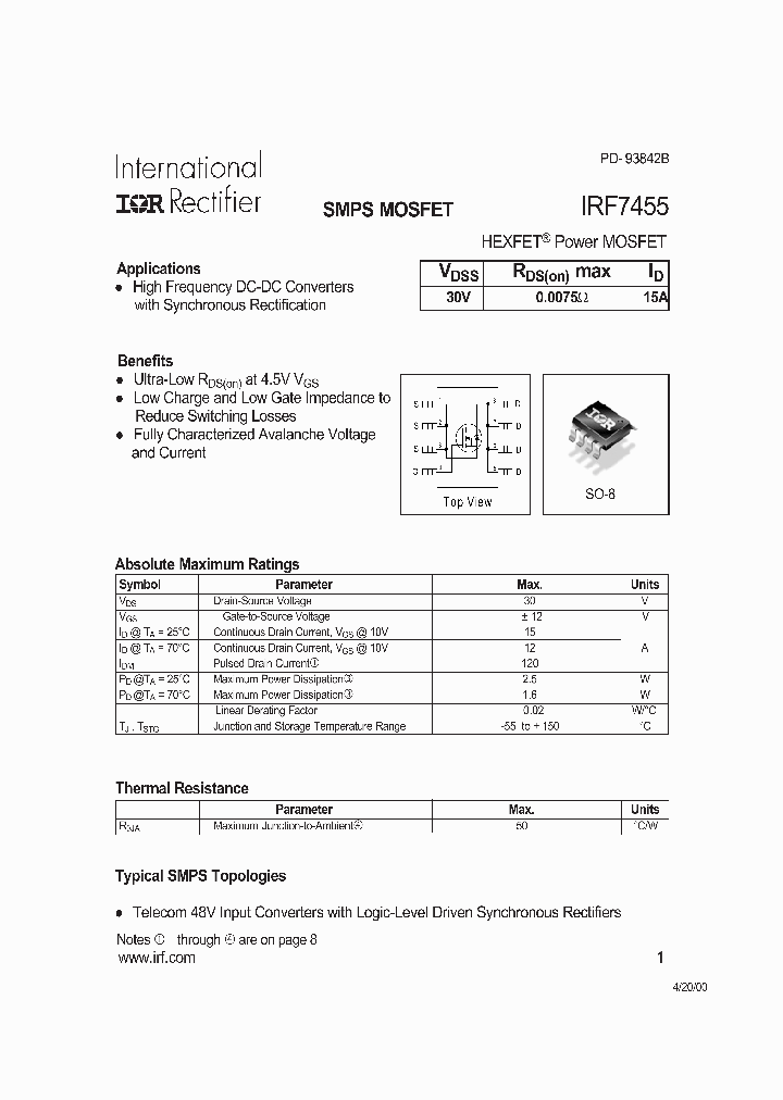 IRF7455_133800.PDF Datasheet