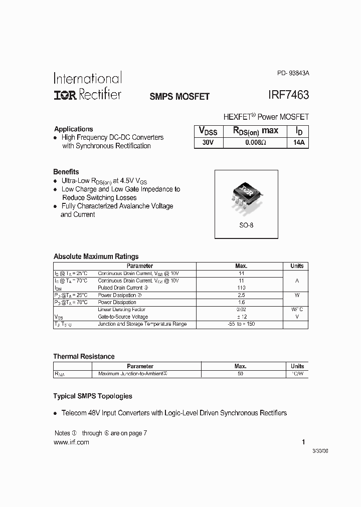 IRF7463_136160.PDF Datasheet