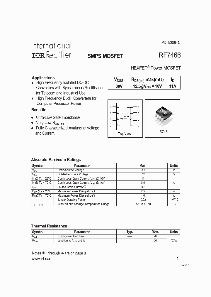 IRF7466_136163.PDF Datasheet