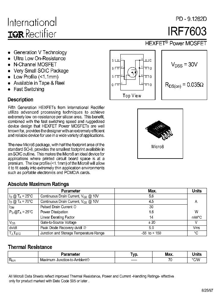 IRF7603_138823.PDF Datasheet