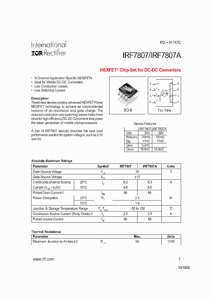 IRF7807_2161.PDF Datasheet