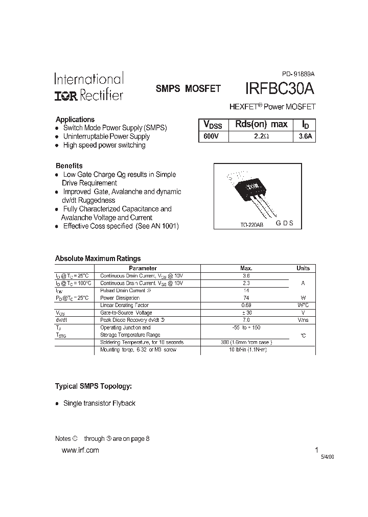 IRFBC30A_180167.PDF Datasheet