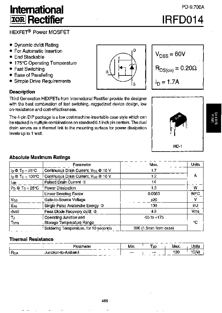 IRFD014_168966.PDF Datasheet