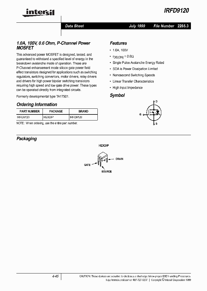 IRFD9120_98190.PDF Datasheet