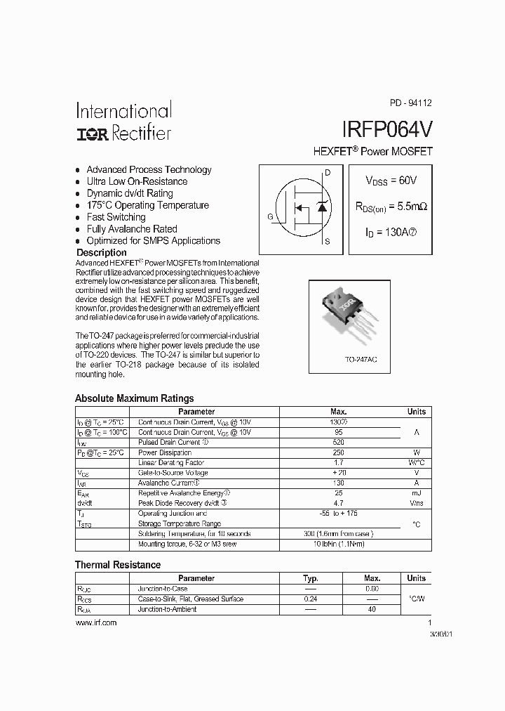 IRFP064V_181370.PDF Datasheet