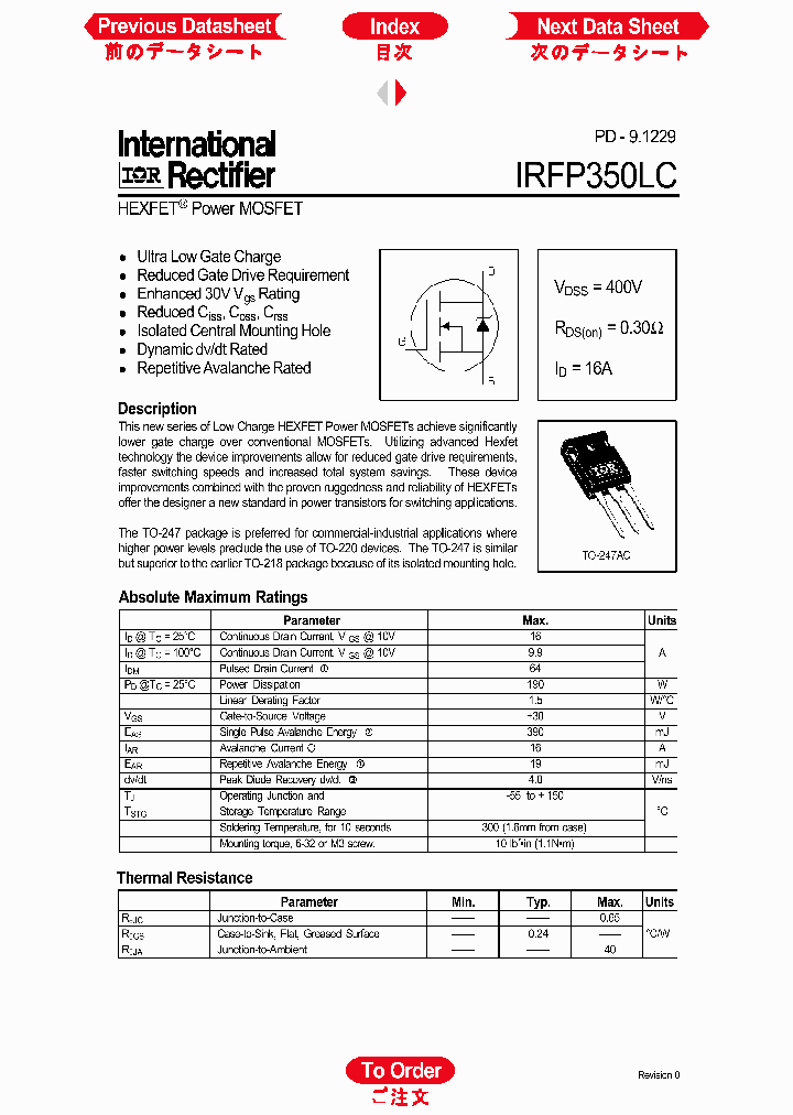 IRFP350LC_87843.PDF Datasheet