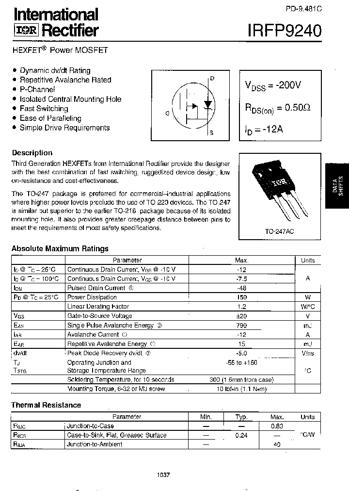 IRFP9240_163488.PDF Datasheet